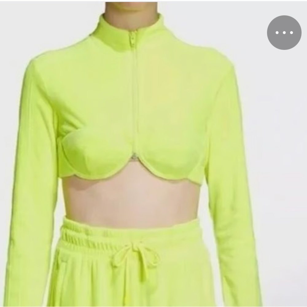 Jeremy Scott X Adidas Neon Yellow Cropped Jacket NEW
